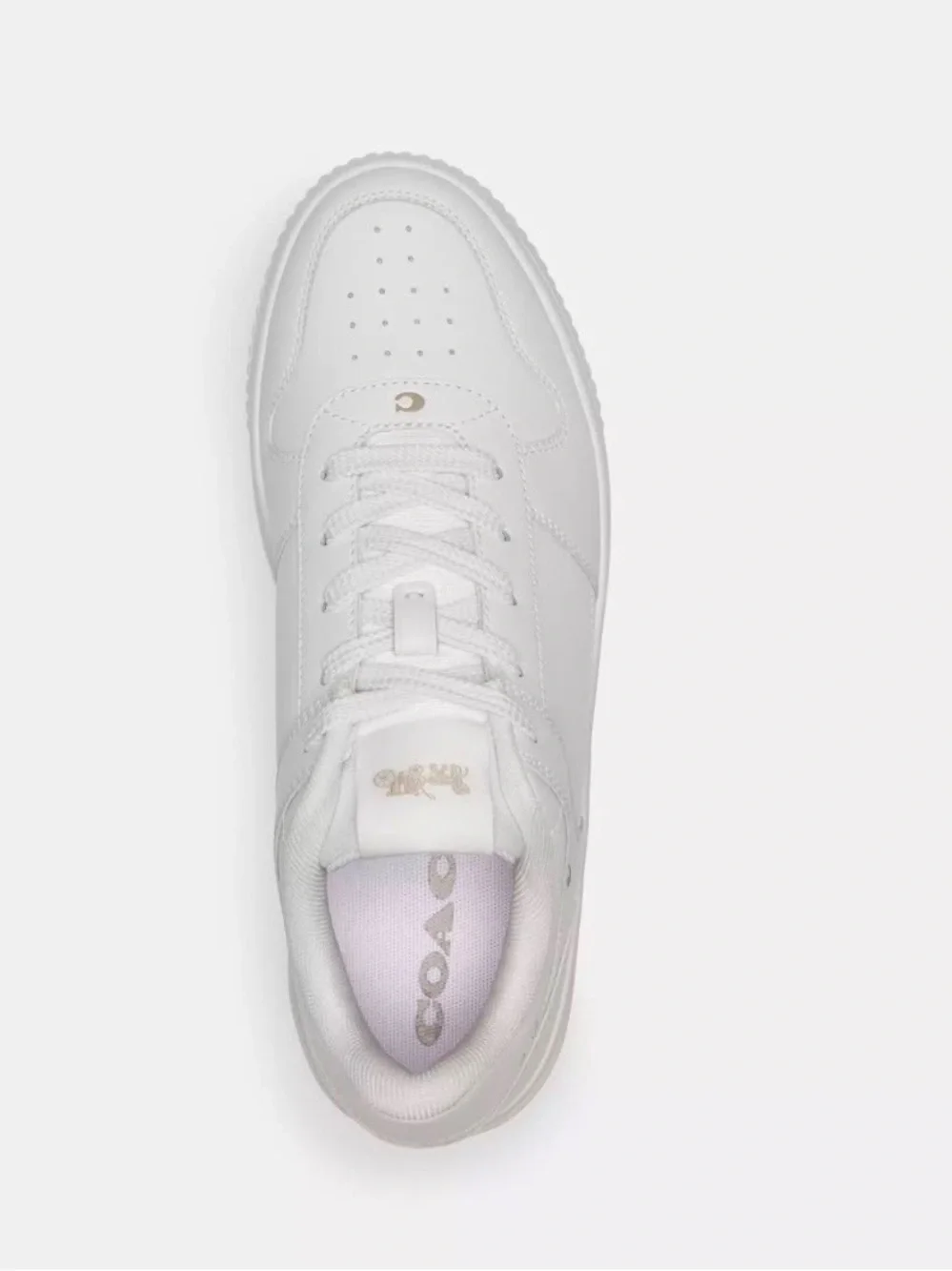 COACH Women's Pale Pink Leather Platform Sneaker